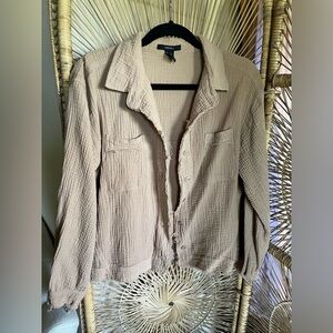 Forever 21 tan raw hem